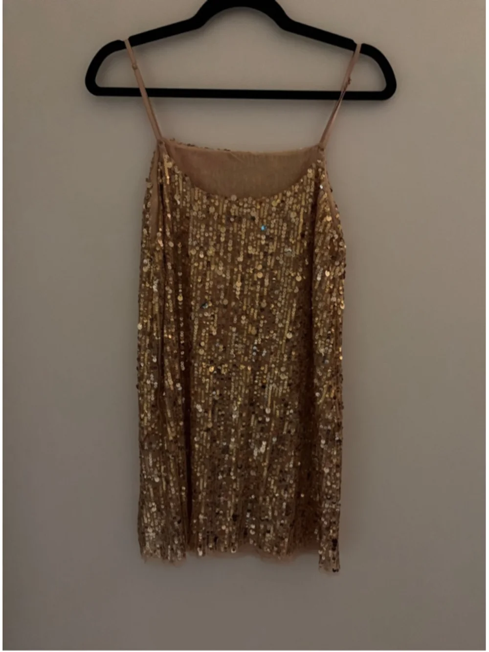 Women's Free People Gold Sequin Mini Dress S